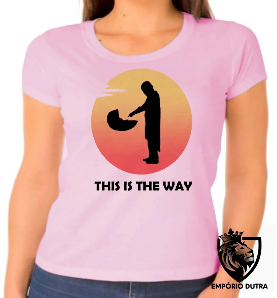 Baby look blusa Feminina The Mandalorian dedo bebê