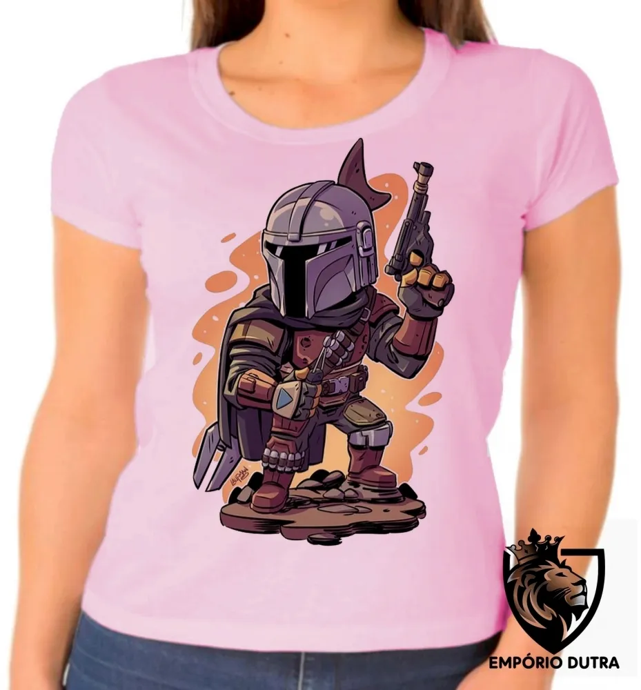 Baby look blusa Feminina The Mandalorian desenho Imagem