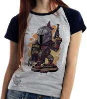 Baby look blusa Feminina The Mandalorian desenho - Foto 4