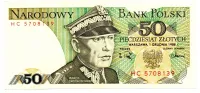 Polônia - 50 Zlotych - Cédula Estrangeira - Sob