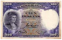 Espanha - 100 Pesetas - Cédula Esgrangeira - MBC/Sob