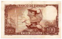 Espanha - 100 Pesetas - Cédula Esgrangeira - MBC/Sob - Foto 2