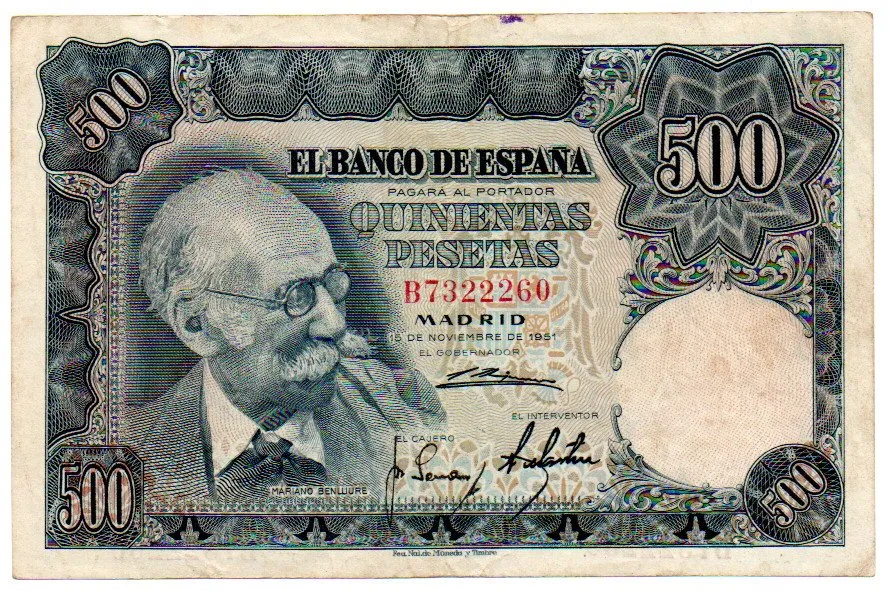 Espanha - 500 Pesetas - Cédula Esgrangeira - MBC