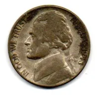 Estados Unidos - 1943P - 5 Cents - Prata .350 - Aprox. 5g - 21,21mm