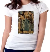 Baby look blusa Feminina The walking Dead arma apontando todos - Foto 2