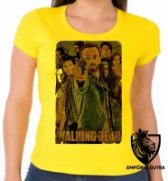 Baby look blusa Feminina The walking Dead arma apontando todos - Foto 3