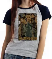 Baby look blusa Feminina The walking Dead arma apontando todos - Foto 5