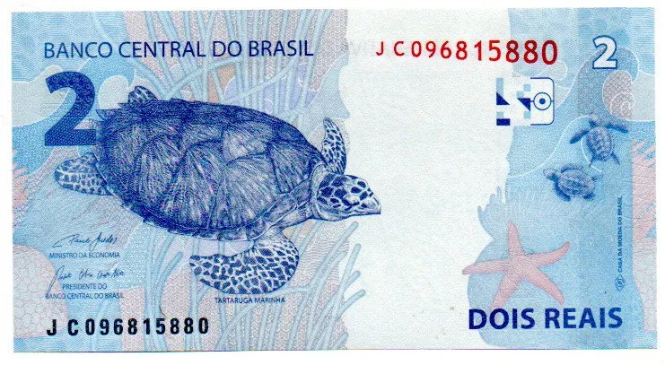C339 - 2 Reais - Paulo Roberto Nunes Guedes/Roberto Campos Neto - JC - Estado de Conservação: Soberba/Flor (Sob/Fe)