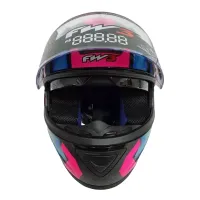 Capacete FW3 GTX Fox Rosa / Azul c/ Viseira interna - Foto 3