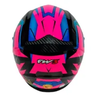 Capacete FW3 GTX Fox Rosa / Azul c/ Viseira interna - Foto 4