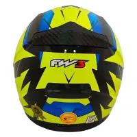 Capacete FW3 GTX Fox Amarelo Azul c/ Viseira interna - Foto 4