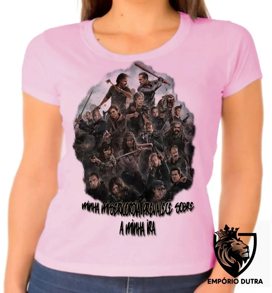 Baby look blusa Feminina The Walking Dead minha misericórdia
