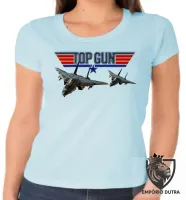 Baby look blusa Feminina Top Gun avião a jato - Foto 2