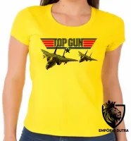 Baby look blusa Feminina Top Gun avião a jato - Foto 3