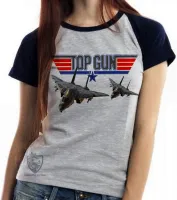 Baby look blusa Feminina Top Gun avião a jato - Foto 4