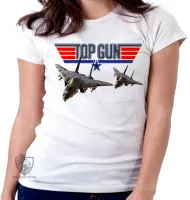 Baby look blusa Feminina Top Gun avião a jato - Foto 5