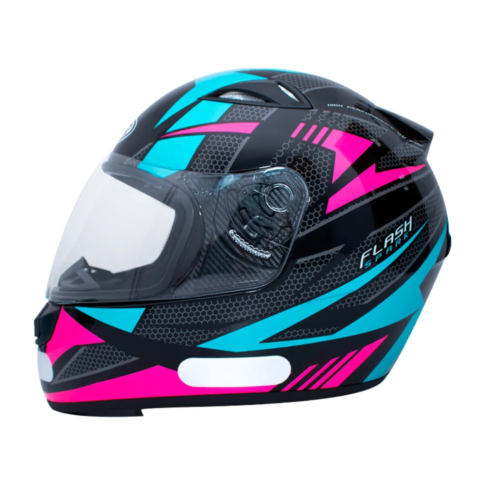 Capacete Ebf Spark Flash Preto brilho Tiffany Imagem