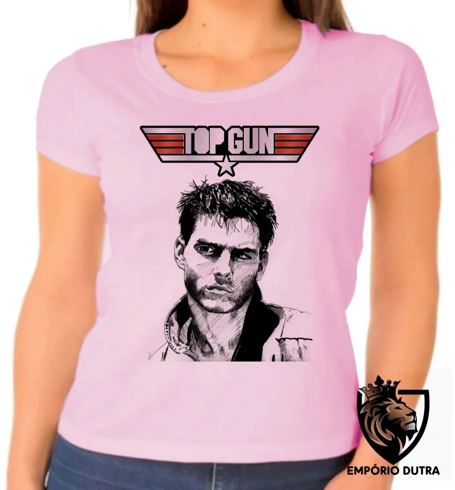 Baby look blusa Feminina Top Gun piloto