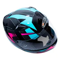 Capacete Ebf Spark Flash Preto brilho Tiffany - Foto 4