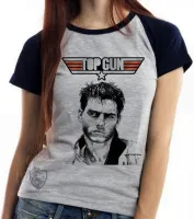 Baby look blusa Feminina Top Gun piloto - Foto 4