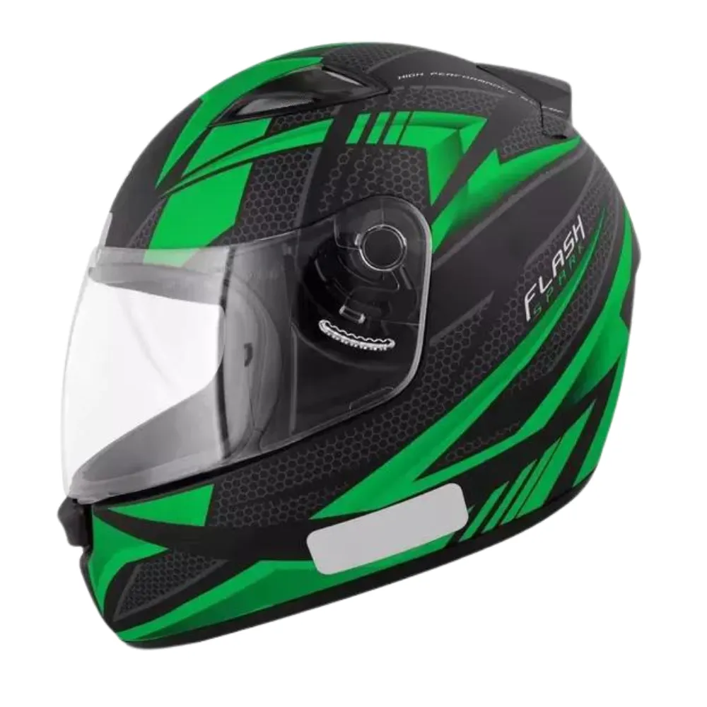 Capacete Ebf Spark Flash Preto Fosco Verde