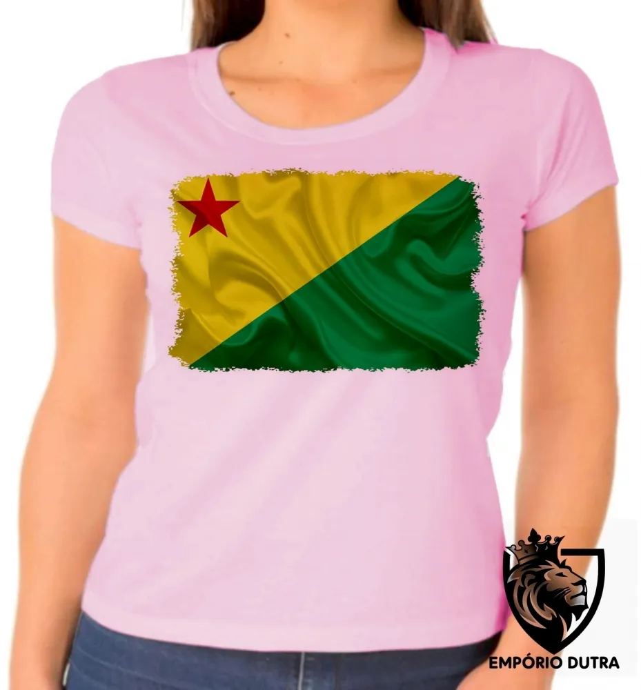 Baby look blusa Feminina bandeira Acre Imagem