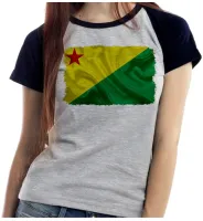 Baby look blusa Feminina bandeira Acre - Foto 4