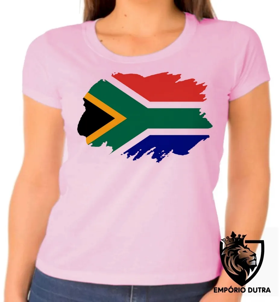 Baby look blusa Feminina bandeira Africa do sul Imagem