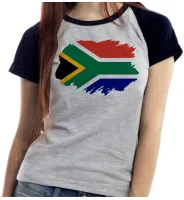 Baby look blusa Feminina bandeira Africa do sul - Foto 4