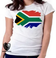 Baby look blusa Feminina bandeira Africa do sul - Foto 5