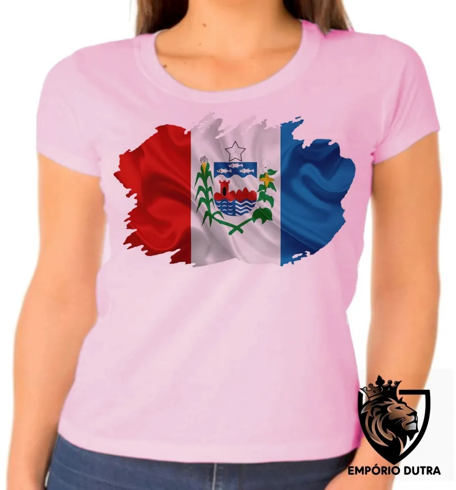 Baby look blusa Feminina bandeira Alagoas