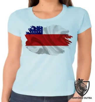 Baby look blusa Feminina bandeira Amazonas - Foto 2