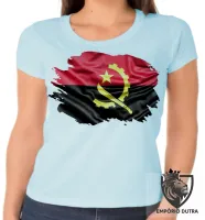 Baby look blusa Feminina bandeira angola africa - Foto 3