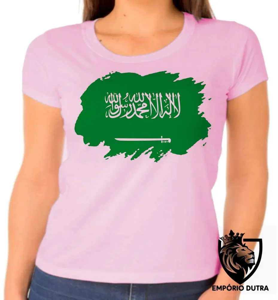 Baby look blusa Feminina bandeira Arábia saudita