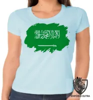 Baby look blusa Feminina bandeira Arábia saudita - Foto 3