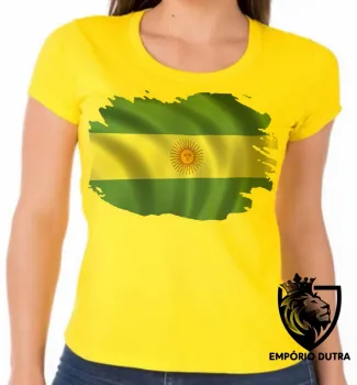 Baby look blusa Feminina bandeira Argentina america do sul - Foto 2