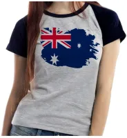 Baby look blusa Feminina bandeira Austrália oceania - Foto 2