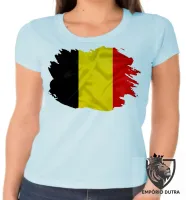 Baby look blusa Feminina bandeira Bélgica europa - Foto 4