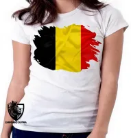 Baby look blusa Feminina bandeira Bélgica europa - Foto 6