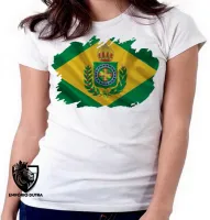 Baby look blusa Feminina bandeira Brasil imperial monarquia - Foto 6