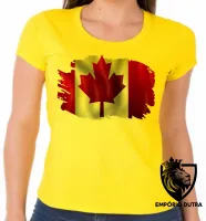 Baby look blusa Feminina bandeira Canadá america norte - Foto 3