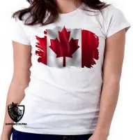 Baby look blusa Feminina bandeira Canadá america norte - Foto 6