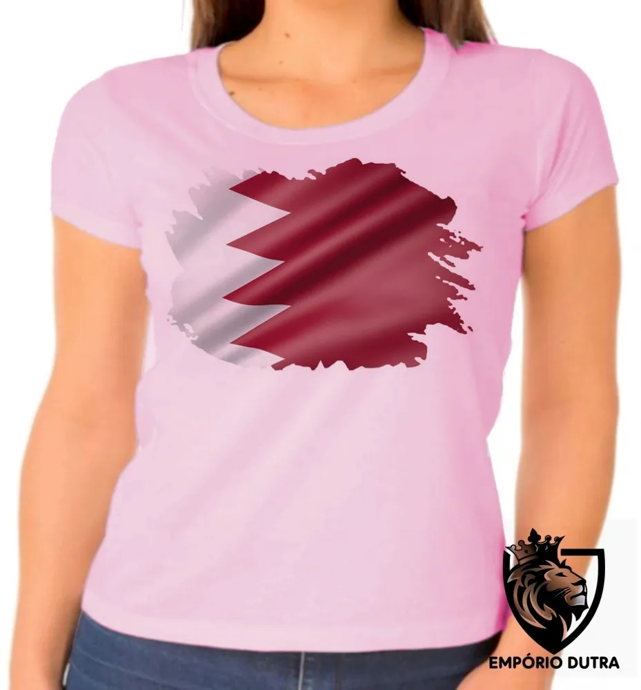Baby look blusa Feminina bandeira Catar Oriente médio