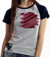 Baby look blusa Feminina bandeira Catar Oriente médio - Foto 4