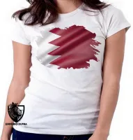 Baby look blusa Feminina bandeira Catar Oriente médio - Foto 5