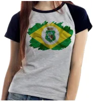 Baby look blusa Feminina bandeira Ceará - Foto 2