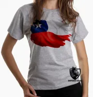 Baby look blusa Feminina bandeira Chile america latina - Foto 5