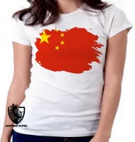 Baby look blusa Feminina bandeira China asia - Foto 6