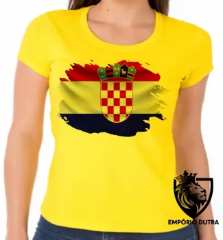 Baby look blusa Feminina bandeira Croacia croatia - Foto 2