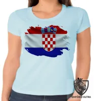 Baby look blusa Feminina bandeira Croacia croatia - Foto 3